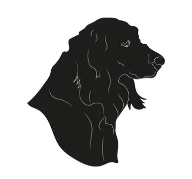 Dog portrait silhouette, vector Stock-Illustration