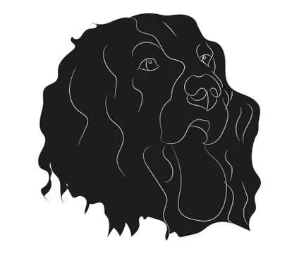Dog portrait silhouette, vector Illustrazione stock