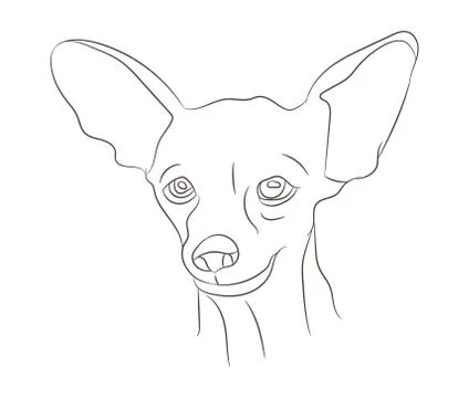 Dog portrait vector illustration, line drawing, vector Illustrazione stock