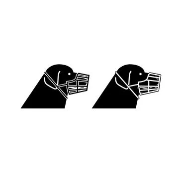 Dog profile face with muzzle icon Illustrazione stock