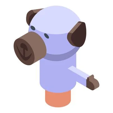 Dog puppet doll icon isometric vector. Show stage 스톡 일러스트