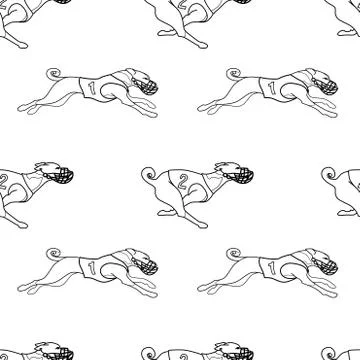 Dog racing basenji seamles pattern Illustrazione stock
