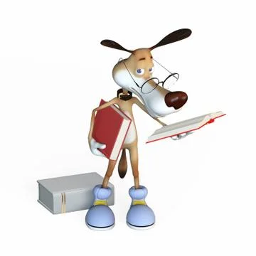 The dog reads the book. Stock Illustration