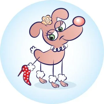 Dog in red Stock Illustration