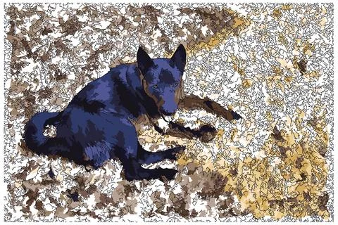 The dog is resting Stock Illustration