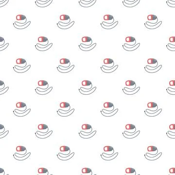 Dog retractable leash pattern repeating over white background Ilustração Stock