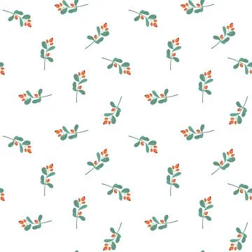 Dog rose berries vector pattern Stock Illustration