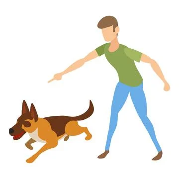 Dog run command icon, isometric style 스톡 일러스트