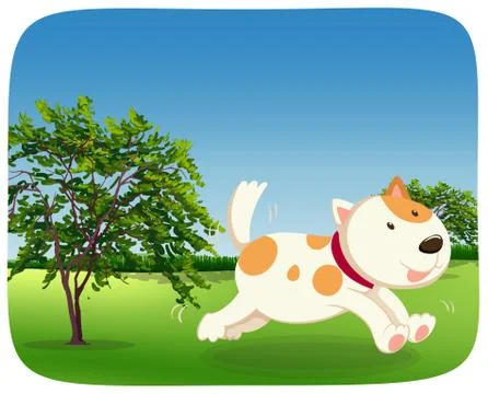 A dog runing in the park Ilustración de archivo