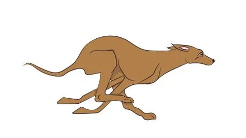 Dog running, color, vector Illustrazione stock