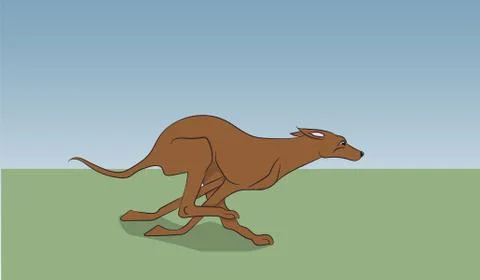 Dog running, color, vector 스톡 일러스트