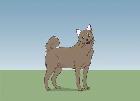 Dog running, color, vector Illustrazione stock