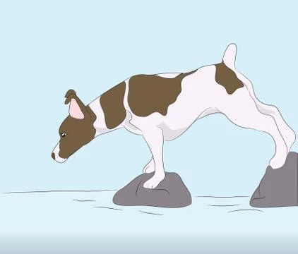 Dog running, color, vector Illustrazione stock