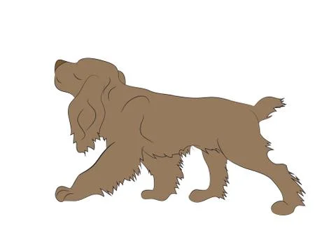Dog running, color, vector 스톡 일러스트