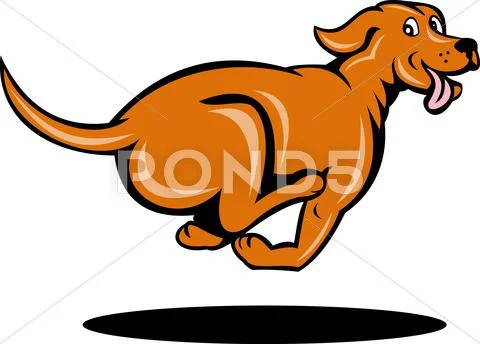 Dog running Stock Illustration