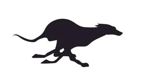 Dog runs silhouette, vector Stock-Illustration