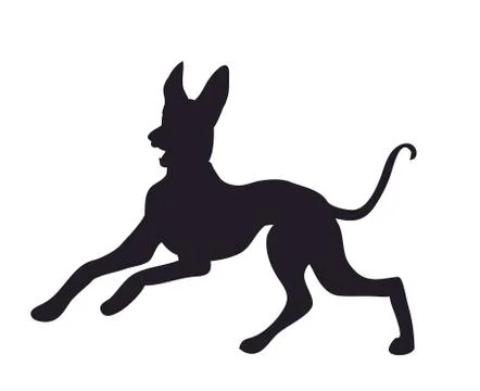 Dog runs silhouette, vector Illustrazione stock