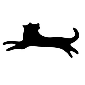A dog  ruuning by seeing something scary  black silhouette illustration - 1 Stock Illustration