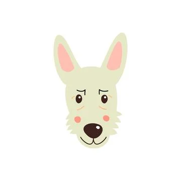 Dog s face. Vector illustration of funny cartoon pet in trendy flat style. Is Stock Illustration