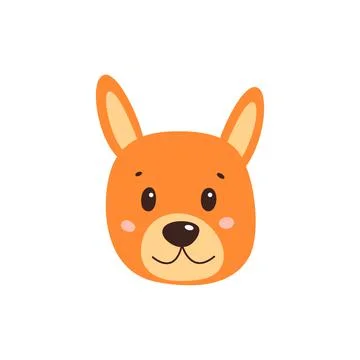 Dog s face. Vector illustration of funny cartoon pet in trendy flat style. Is Stock Illustration