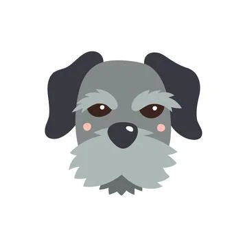 Dog s face. Vector illustration of funny cartoon pet in trendy flat style. Is Stock Illustration