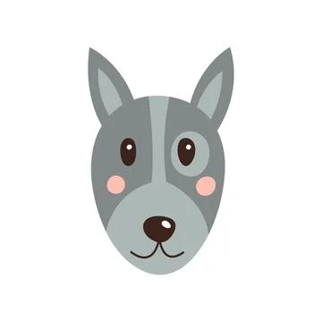 Dog s face. Vector illustration of funny cartoon pet in trendy flat style. Is Stock Illustration
