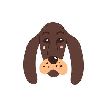 Dog s face. Vector illustration of funny cartoon pet in trendy flat style. Is Stock Illustration