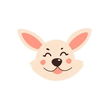 Dog s face. Vector illustration of funny cartoon pet in trendy flat style. Is Stock-Illustration