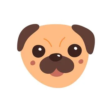 Dog s face. Vector illustration of funny cartoon pet in trendy flat style. Is Stock Illustration
