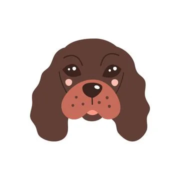 Dog s face. Vector illustration of funny cartoon pet in trendy flat style. Is 스톡 일러스트