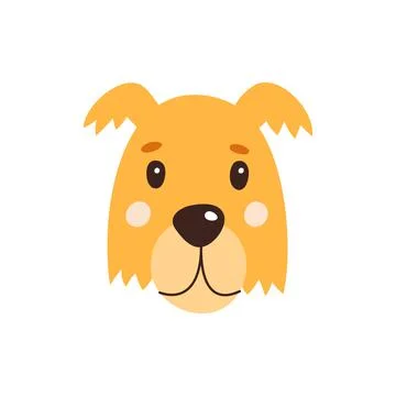 Dog s face. Vector illustration of funny cartoon pet in trendy flat style. Is Stock Illustration