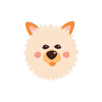 Dog s face. Vector illustration of funny cartoon pet in trendy flat style. Is Stock Illustration
