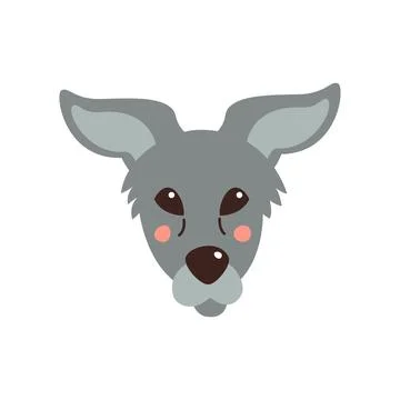Dog s face. Vector illustration of funny cartoon pet in trendy flat style. Is Stock Illustration