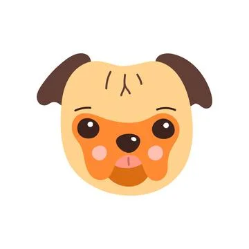 Dog s face. Vector illustration of funny cartoon pet in trendy flat style. Is Stock Illustration