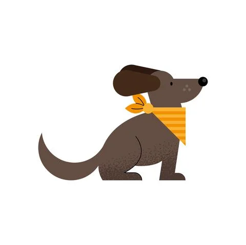 Dog with scarf Stock Illustration