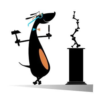 Dog a sculptor Stock Illustration