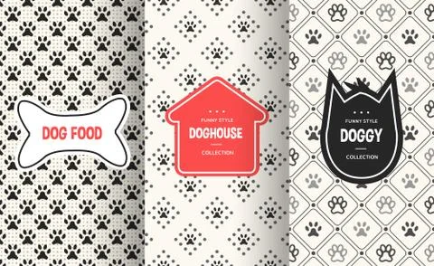 Dog seamless pattern background. Vector illustration for animal pet design 스톡 일러스트