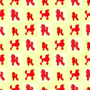 Dog seamless pattern of blue contour dogs Stock Illustration