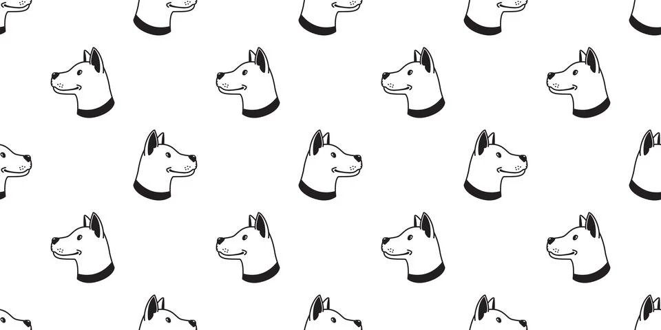 Dog Seamless Pattern vector bulldog hound wallpaper tile background isolated Stock Illustration