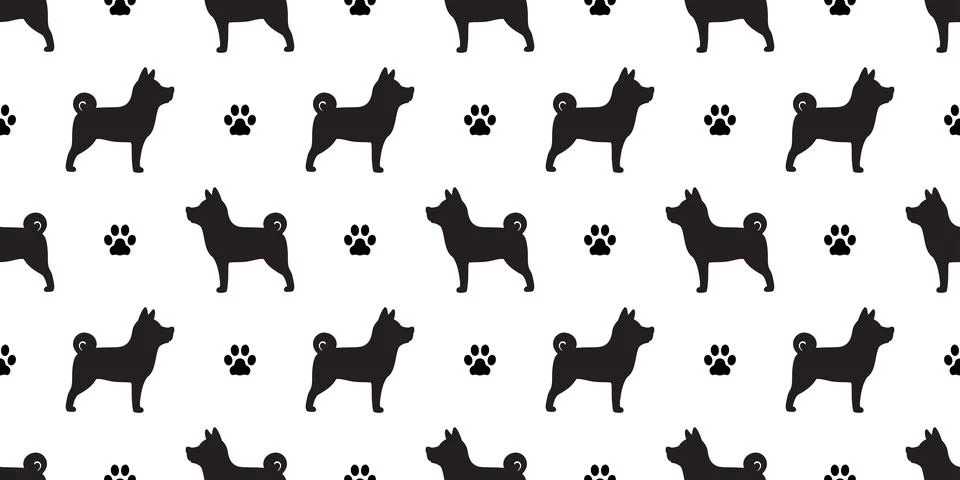Dog Seamless pattern vector dog paw isolated wallpaper background Stock Illustration
