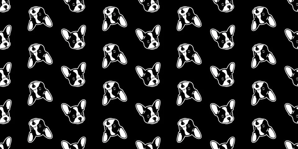 Dog seamless pattern vector french bulldog isolated wallpaper background Illustrazione stock