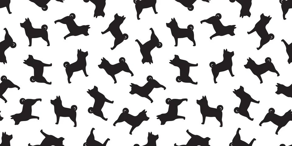 Dog seamless pattern vector french bulldog hound dog breed Illustrazione stock