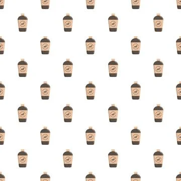 Dog shampoo products pattern repeating for pet grooming Stock Illustration