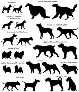 Dog show silhouettes Stock Illustration