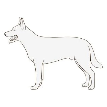 Dog side view scheme silhouette vector Stock Illustration