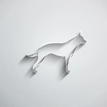 Dog silhouette with shadows Stock Illustration