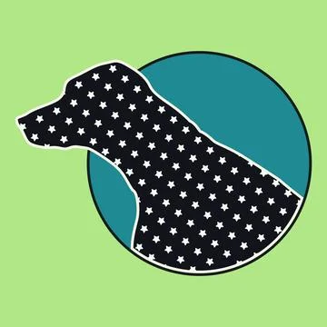 Dog silhouette with stars pattern vector illustration Stock Illustration