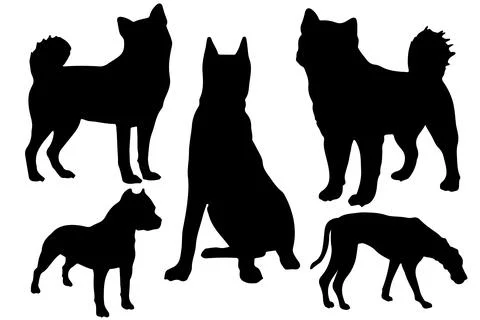Dog silhouette vector for websites, graphics related artwork Stock Illustration