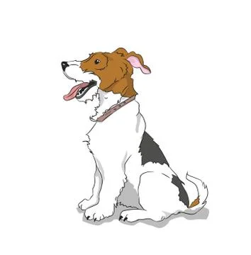 Dog sitting, vector Stock Illustration