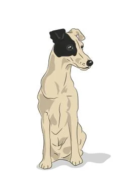 Dog sitting, vector Stock Illustration
